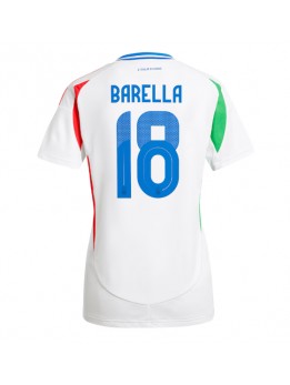 Billige Italia Nicolo Barella #18 Bortedrakt Dame EM 2024 Kortermet